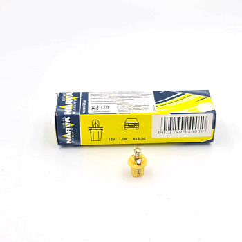 170503000, Лампа Narva BAX 12V 1.5W BX 8.5d - желтый патрон, сервисная коробка 10 шт.