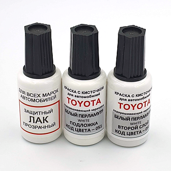 051-TOY, Краска карандаш Toyota 051 для подкраски сколов 2*20мл + лак