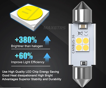 Лампа светодиодная T11, 31мм, 12 w/24 w31