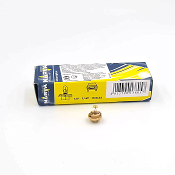 170483000, Лампа Narva BAX 12V 1.5W BX 8.4d - бежевый патрон, сервисная коробка 10 шт.
