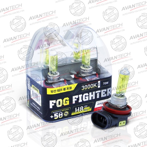 Комплект ламп Avantech Fog Fighter H8, 12V, 35W, 3000K
