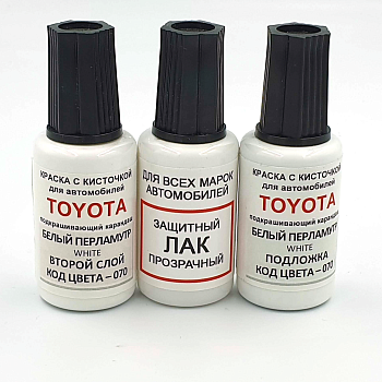 070-TOY, Краска карандаш Toyota 070 для подкраски сколов 2*20мл + лак