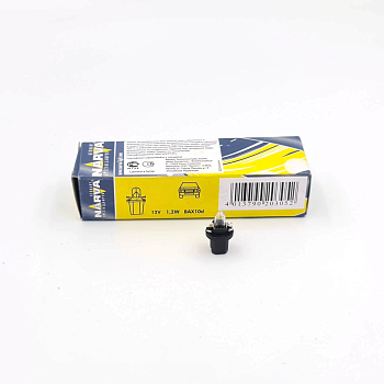 170353000, Лампа Narva BAX10d 12V 1.2W BAX 8.5d/2 - черный патрон, сервисная коробка 10 шт.