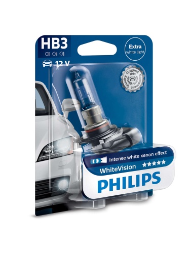 Автолампа галогенная Philips White Vision HB3 (9005) +60% яркости