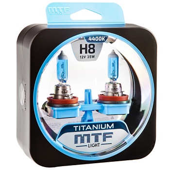 Галогенные автолампы MTF Light серия TITANIUM H8, 12V, 35W, белый свет