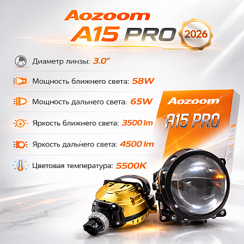 Комплект билед модулей Aozoom A15 PRO 12V, 5500K 2026, 3.0 дюйма