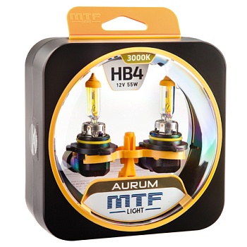 Галогенные автолампы MTF Light серия AURUM HB4(9006), 12V, 55W, желтый свет