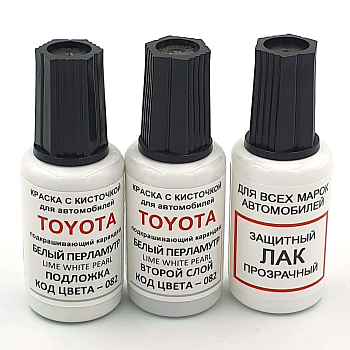 082-TOY, Краска карандаш Toyota 082 для подкраски сколов 2*20мл + лак