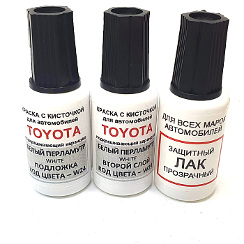 W24-TOY, Краска карандаш Toyota W24 для подкраски сколов 20мл*2 + лак